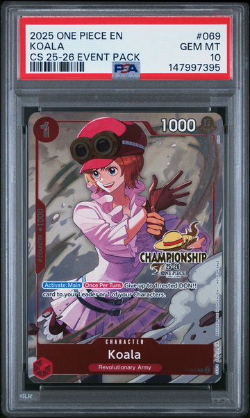 2025 One Piece Championship 2025-26 Event Pack Koala #069 PSA 10