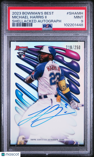 2023 Bowman's Best Shellacked Autographs Michael Harris II #SHAMH /250 PSA 9