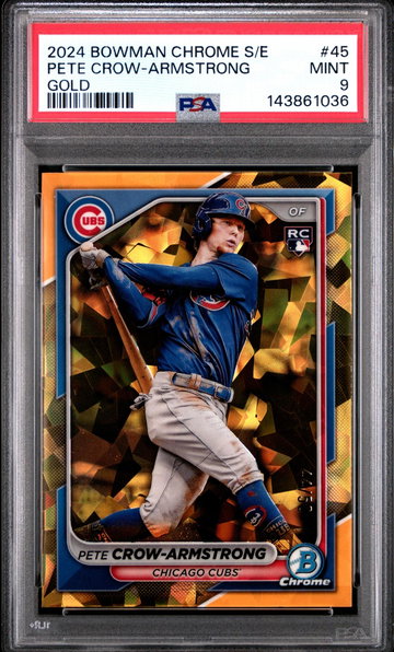 2024 Bowman Chrome Sapphire Gold Pete Crow-Armstrong #45 /50 PSA 9