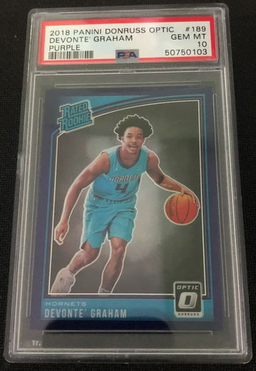 2018 Donruss Optic #189 Devonte Graham Rated Rookie RC Purple Prizm PSA 10 Gem Mint
