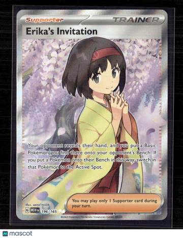 2023 Scarlet & Violet 151 Erika's Invitation Holo Secret Rare FA #196/165
