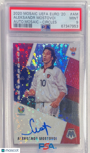 2020 Panini Mosaic UEFA Euro 2020 Autographs Mosaic Aleksandr Mostovoi #AM Autograph Mosaic Circles PSA 9