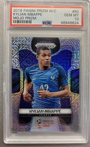 KYLIAN MBAPPE 2018 WORLD CUP MOJO PRIZM ROOKIE PSA 10 GEM