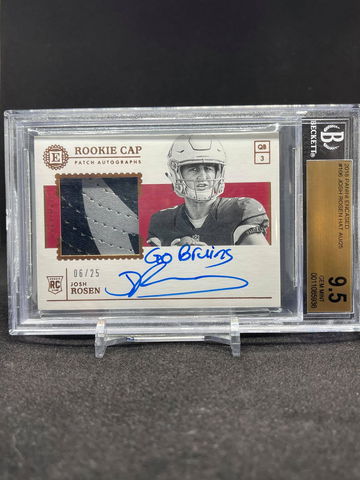 2018 Panini Encased Josh Rosen Rookie Cap Patch Autographs #6/25 "Go Bruins" Gem Mint BGS 9.5