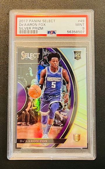2017-18 Panini Select De’Aaron Fox Silver Prizm RC PSA 9