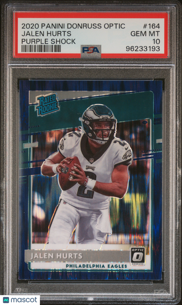 2020 Panini Donruss Optic Jalen Hurts #164 Purple Shock PSA 10