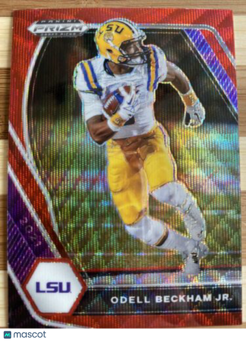 🔥2021 Panini Prizm Draft ODELL BECKHAM JR Red Wave #61 Rams WR SUPER BOWL