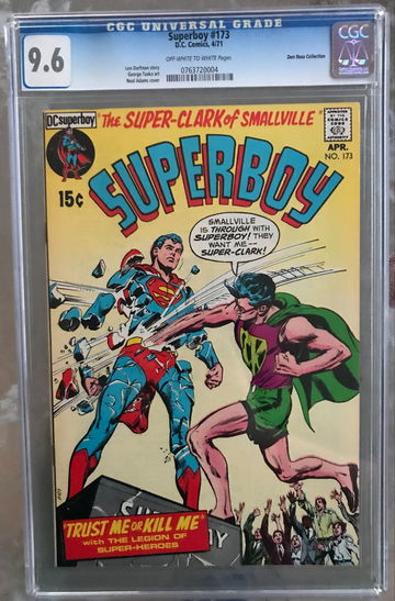 Superboy #173 (1971) CGC 9.6 -- O/w to White pgs; Neal Adams cover; Don Rosa Col