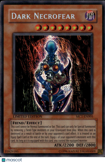 Dark Necrofear 2004 Konami Yu-Gi-Oh! Master Collection Volume 1 Secret Rare Limited Edition