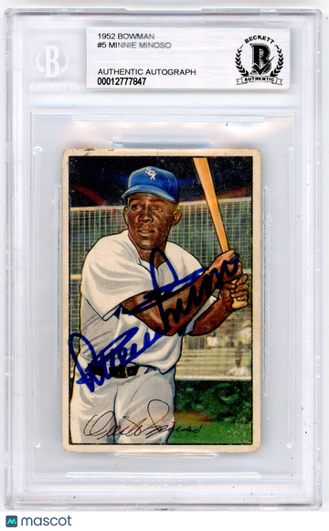1952 Bowman Minnie Minoso #5 Rookie BVG Authentic BAS Auto Authentic