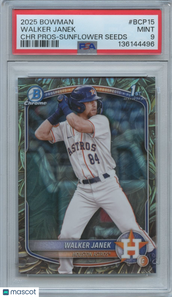 2025 Bowman Chrome Prospects Walker Janek #BCP15 Sunflower Seeds PSA 9