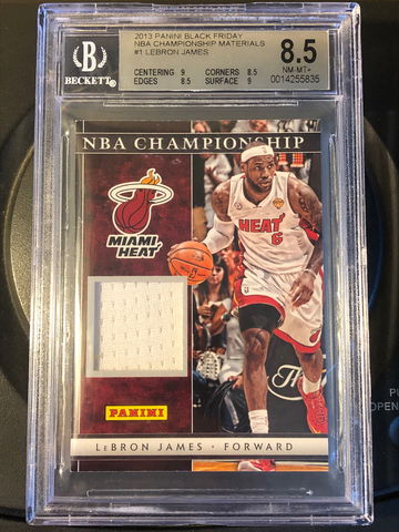 2013 Lebron James Panini Black Friday NBA Finals Championship Materials Game Worn BGS