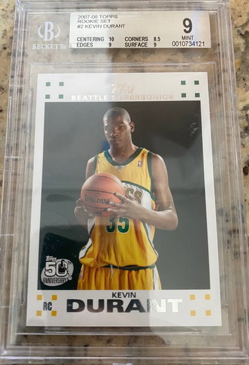 2007-08 Topps Rookie Set Kevin Durant BGS 9