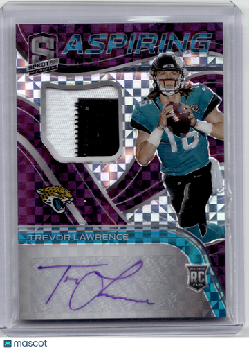 2021 Spectra Prizm Aspiring Trevor Lawrence #APA-TL Purple Neon /15