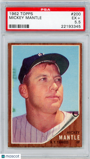 1962 Topps Mickey Mantle #200 PSA 5.5