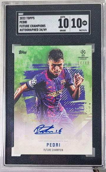 Topps Curated Set Pedri Future Champions /49 Auto SGC 10 Auto 10 Golden Boy GEM MINT