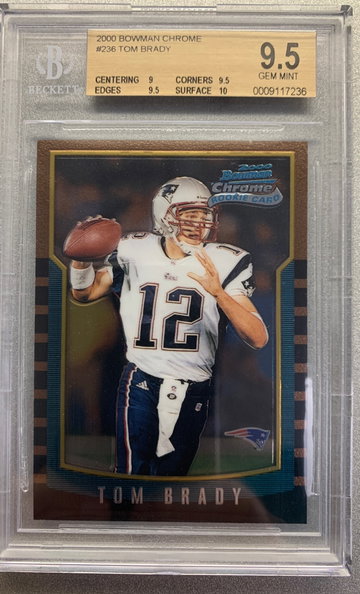 TOM BRADY 2000 BOWMAN CHROME ROOKIE BGS 9.5 GEM MINT 