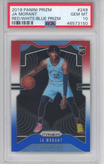2019-20 Prizm Red/White/Blue Ja Morant PSA 10