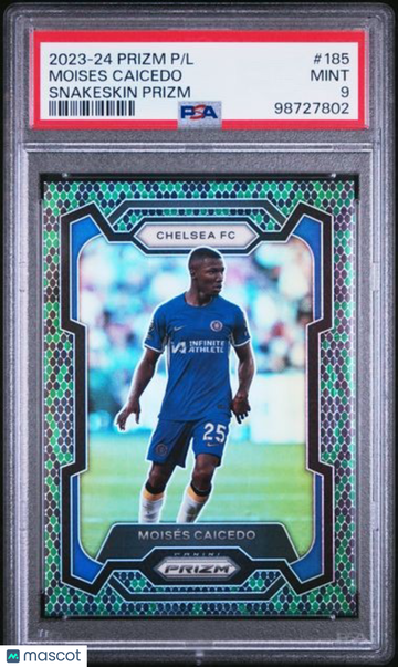 2023-24 Panini Prizm Premier League Moises Caicedo #185 Snakeskin PSA 9