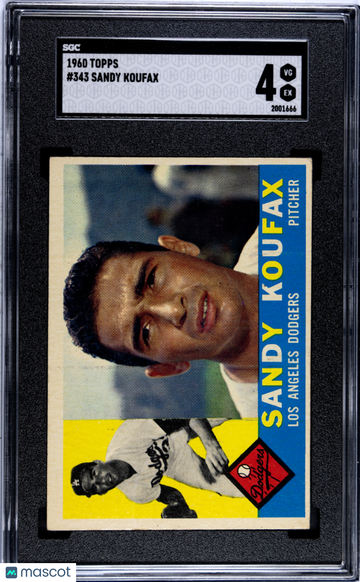 1960 Topps Sandy Koufax #343 SGC 4