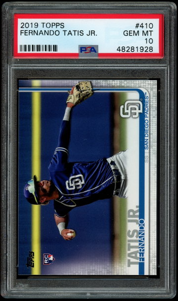 2019 Topps #410 Fernando Tatis Jr. Series 2 PSA 10 Gem Mint 