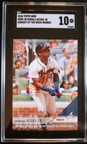 2018 Topps Now RONALD ACUNA Jr Rookie Card #MOW-20 RC SGC 10 Gem Mint /1171