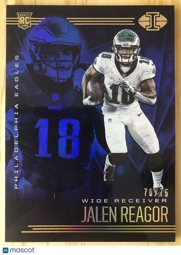 Jalen Reagor 2020 Illusions #29 Trophy Collection Blue Parallel #70/75 RC Eagles