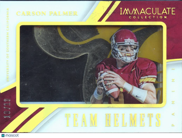 2015 Panini Immaculate Collection Multi-Sport Carson Palmer #1 /10 Team Helmets Helmet Material