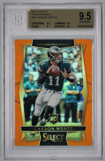 2016 Select Prizm Orange /49 Carson Wentz BGS 9.5 *******SALE PRICE*******