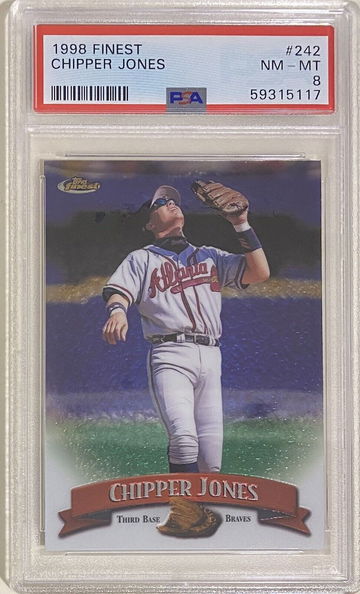 1998 Finest~Chipper Jones~#242~Atlanta Braves~PSA FRESH~NM-MT 8