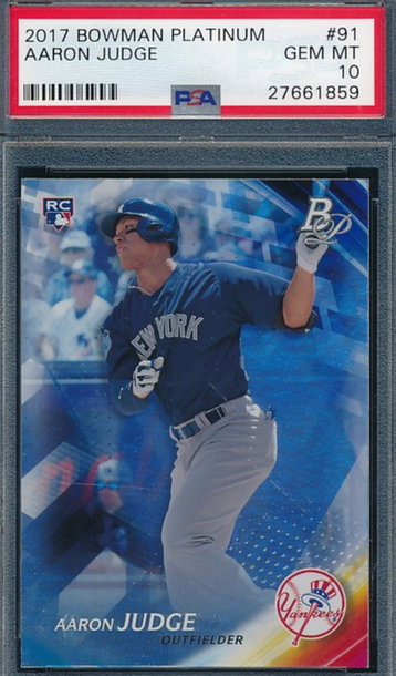2017 Bowman Platinum 91 Aaron Judge Refractor RC Rookie PSA 10 GEM MINT 1859