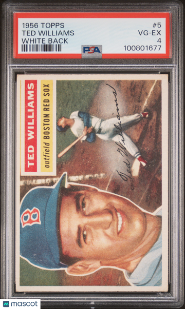 1956 Topps Ted Williams #5 White Back PSA 4
