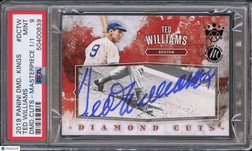 2019 Panini Diamond Kings Diamond Cuts Ted Williams #DCTW DMD. Cuts Masterpiece /1 PSA 9