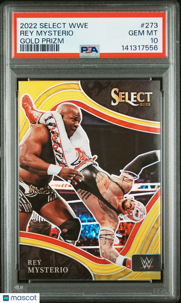 2022 Panini Select WWE Rey Mysterio #273 Gold Prizm PSA 10