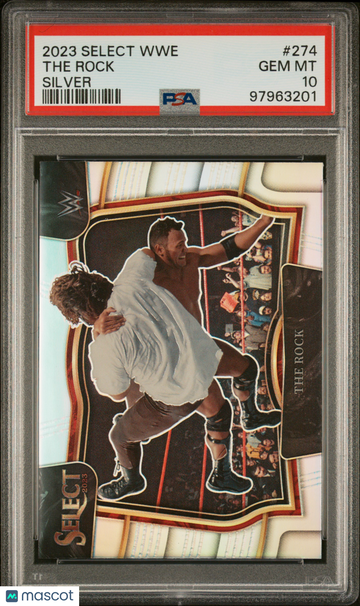 2023 Panini Select WWE The Rock #274 Silver Prizm PSA 10