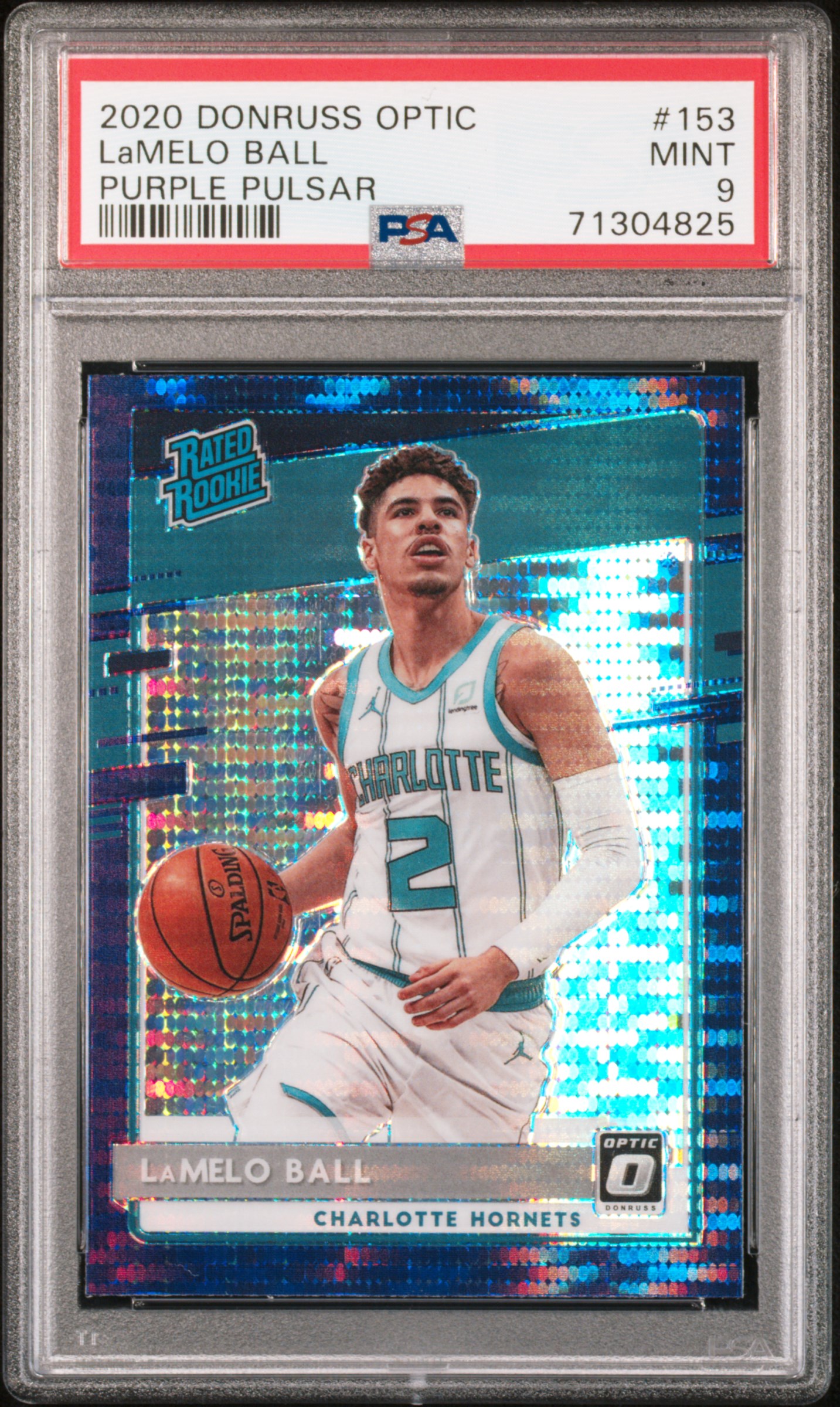 2020 Panini Donruss Optic Lamelo Ball #153 Purple Pulsar PSA 9