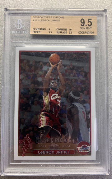 LEBRON JAMES 2003 TOPPS CHROME ROOKIE BGS 9.5 GEM MINT