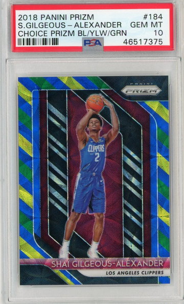 Shai Gilgeous-Alexander Blue Yellow Green PSA 10  LOW POP