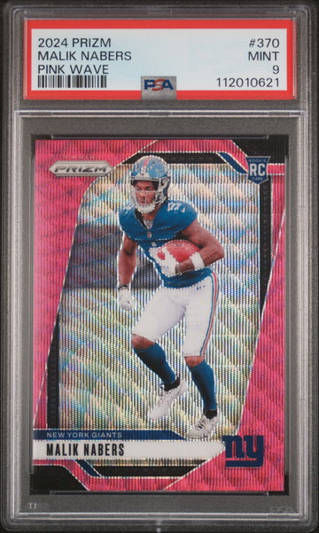 2024 Panini Prizm Pink Wave Malik Nabers #370 PSA 9