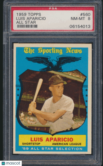 1959 Topps Luis Aparicio #560 All Star PSA 8