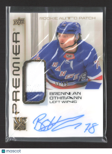 2025 Upper Deck Premier Brennan Othmann #AR-BO Rookie Auto Patch Patch 50/65 Memorabilia Auto