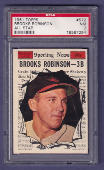 1961 Topps #572 Brooks Robinson AS PSA 7