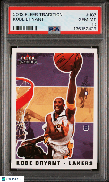 2003 Fleer Tradition Kobe Bryant #187 PSA 10
