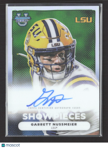 2025 Topps Bowman Univ Best Football Showpieces Auto Var BSA-GN Garrett Nussmeier LSU Football Card