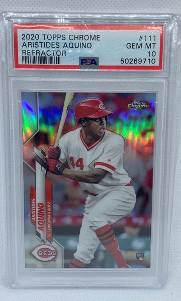 2020 Topps Chrome Aristides Aquino Refractor Rookie RC #111 PSA 10 Reds