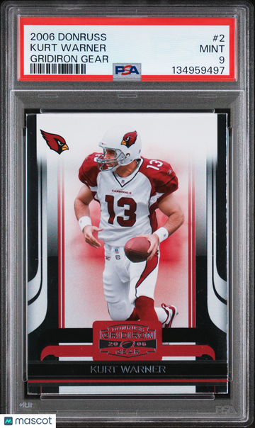 2006 Donruss Gridiron Gear Kurt Warner #2 PSA 9