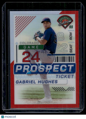 2024 Panini Prizm Prospect Edition Gabriel Hughes #177 Red Holo /199