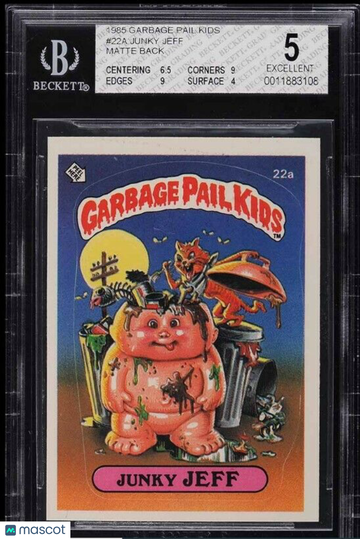 1985 Topps GARBAGE PAIL KIDS JUNKY JEFF Card #22a * BGS  5 (Corners & Edges 9)