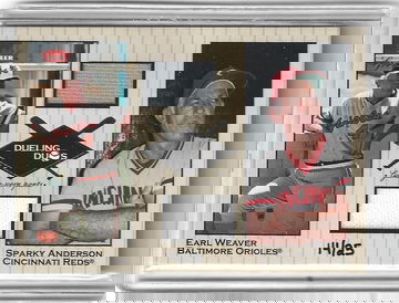 SPARKY ANDERSON / EARL WEAVER 2002 FLEER DUELING DUOS GAME JERSEY #14/25