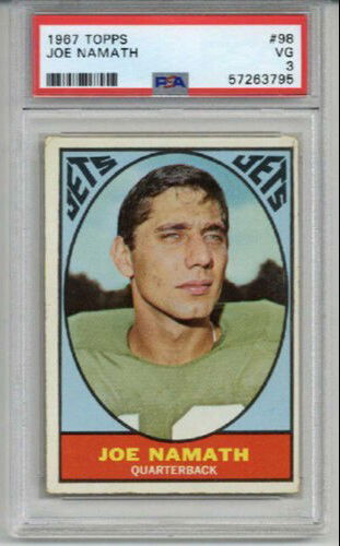 1967 TOPPS #98 JOE NAMATH FOOTBALL CARD NEW YORK JETS ICON PSA 3 VG NEW HOLDER